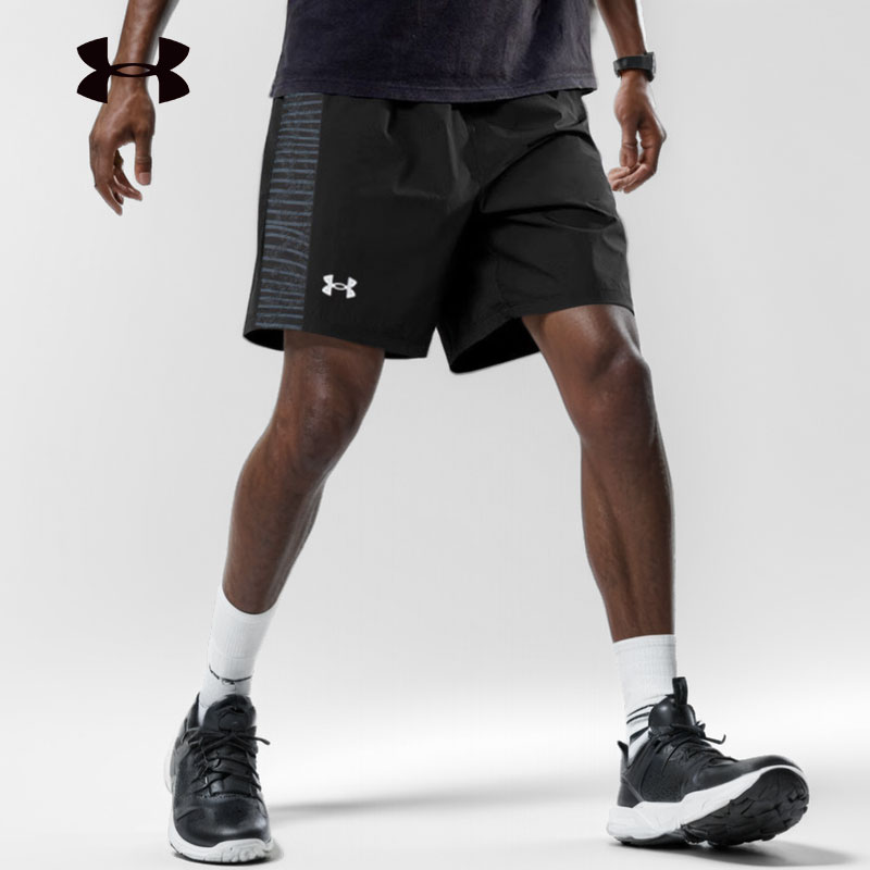 UA安德玛速干短裤男裤新款健身训练跑步运动裤篮球裤五分裤针织裤