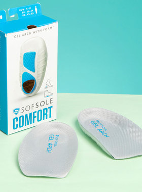 sofsole舒足速乐半码垫男女后跟垫网面减震运动鞋垫足跟垫