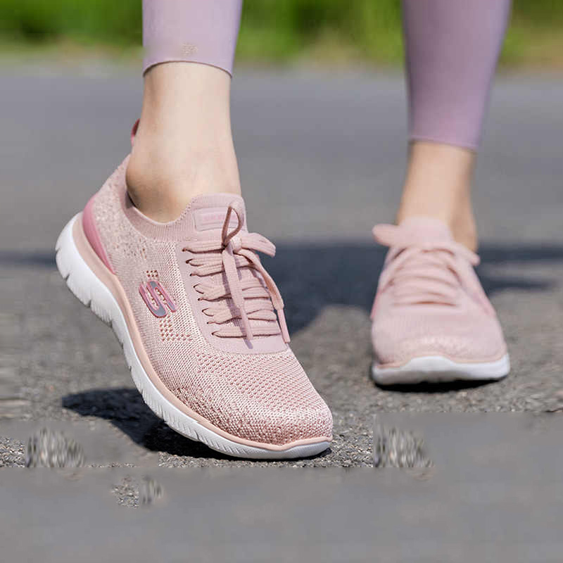 斯凯奇女鞋冬季新款运动鞋一脚蹬穿脱轻便休闲鞋女款软底跑步鞋子