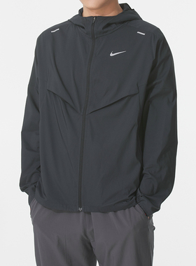 耐克正牌外套男秋季新款运动服梭织连帽防风衣黑色上衣夹克CZ9071