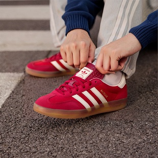 阿迪达斯三叶草德训鞋男鞋女鞋2025新款运动鞋低帮板鞋红色休闲鞋