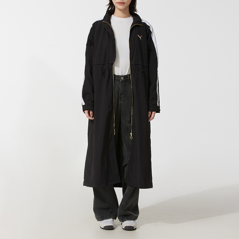 PUMA彪马外套女装2025新款长款风衣外套梭织夹克运动服开衫634788