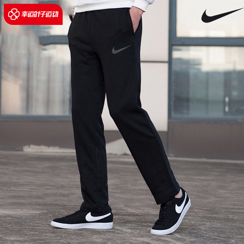 nike耐克长裤男2021冬季新款梭织黑色直筒休闲裤训练运动裤cu4958