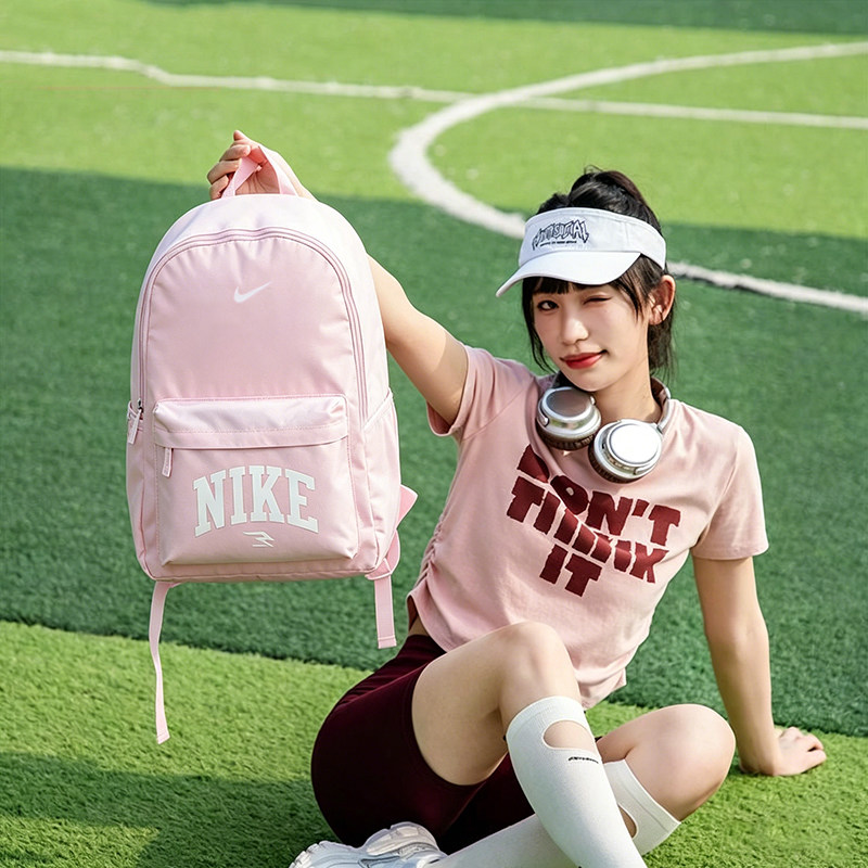 Nike耐克正品双肩包初中生小学生书包2026新款粉色女生包运动