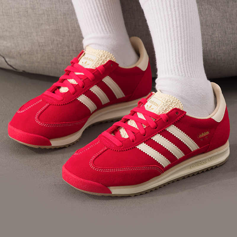 阿迪达斯三叶草红色休闲鞋男鞋女鞋T头鞋SL 72运动鞋德训鞋情侣鞋