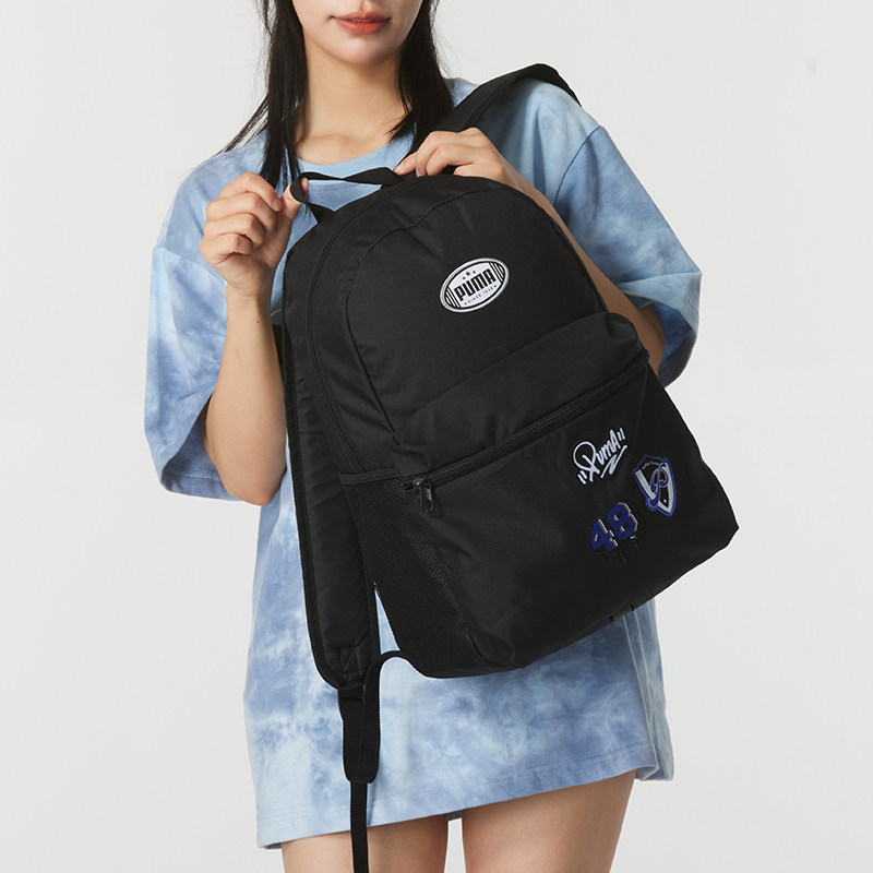 PUMA彪马双肩包男包女包春季新款黑色背包情侣运动包书包0908
