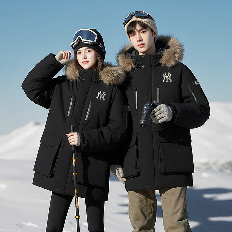 MLB羽绒服明星同款男款女款 2025冬季新款保暖鹅绒棉羽工装派克服