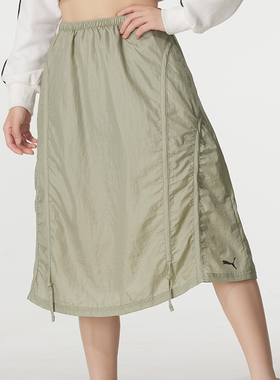 PUMA彪马宽松休闲迷笛裙半身裙女子可调节抽绳褶皱运动裙633976