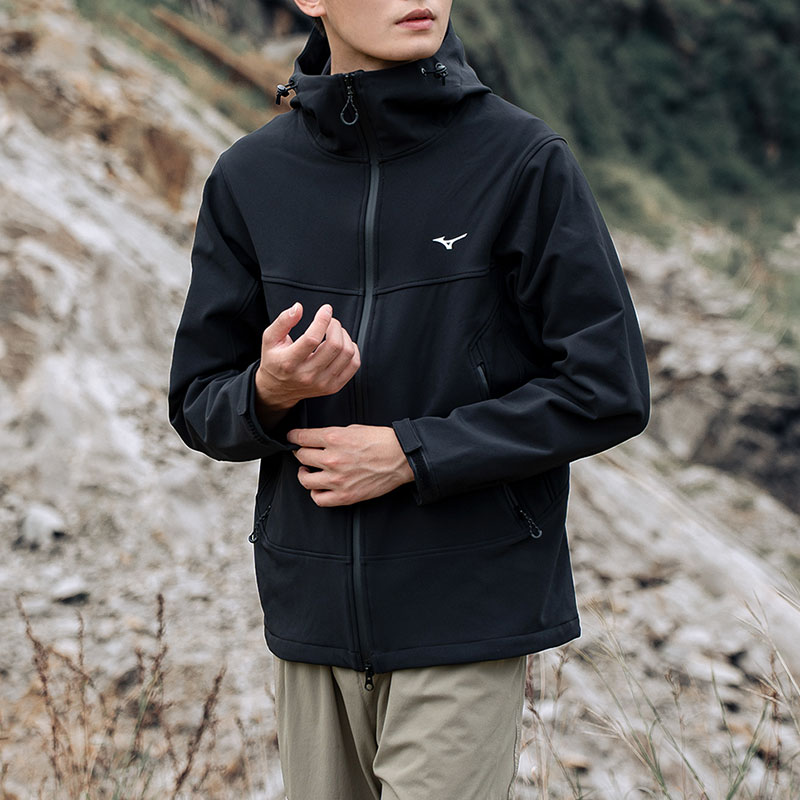 Mizuno美津浓梭织夹克男2025秋季新款抓绒运动服保暖跑步休闲外套