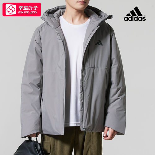 ~阿迪达斯600蓬鸭绒连帽羽绒服男2025新款保暖棉羽外套运动服夹克