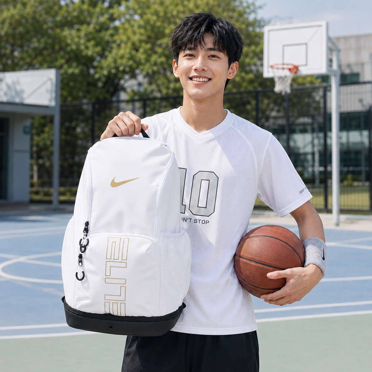 幸运叶子丨NIKE耐克精英气垫篮球运动健身双肩电脑包书包学生背包