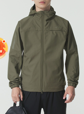 阿迪达斯绿色加绒夹克男装2025秋季新款保暖运动服防风外套KA1305