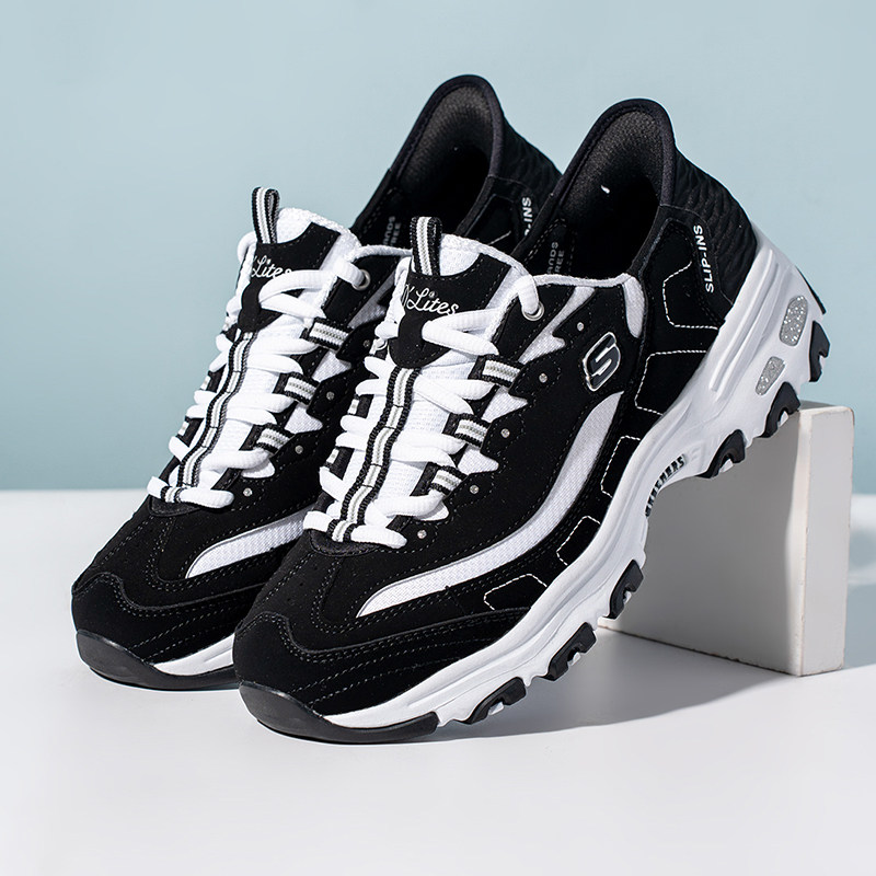 斯凯奇闪穿女鞋官方正品运动鞋冬季新款休闲鞋减震鞋子经典熊猫鞋,运动鞋new,运动休闲鞋,淘宝优惠券,粉丝福利购,淘宝优惠卷