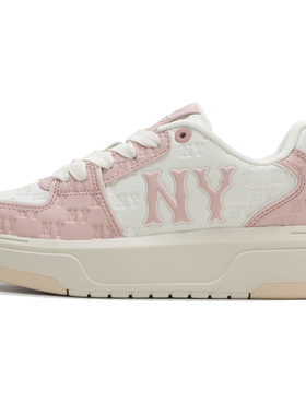 MLB官方 男女鞋情侣时尚板鞋厚底满印老花学长鞋休闲鞋3ASXP025N