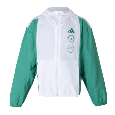 阿迪达斯宽松连帽外套童装秋季新款休闲上衣跑步运动服夹克JL7559