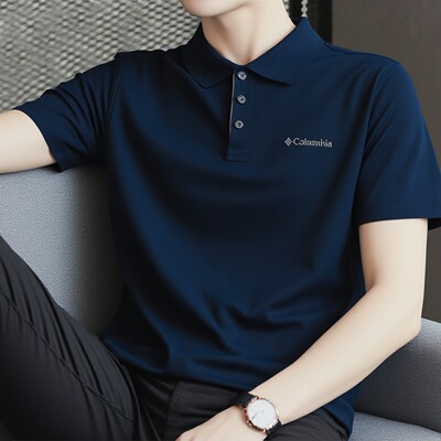 哥伦比亚速干T恤男装翻领polo衫吸湿透气运动服户外休闲半袖短袖