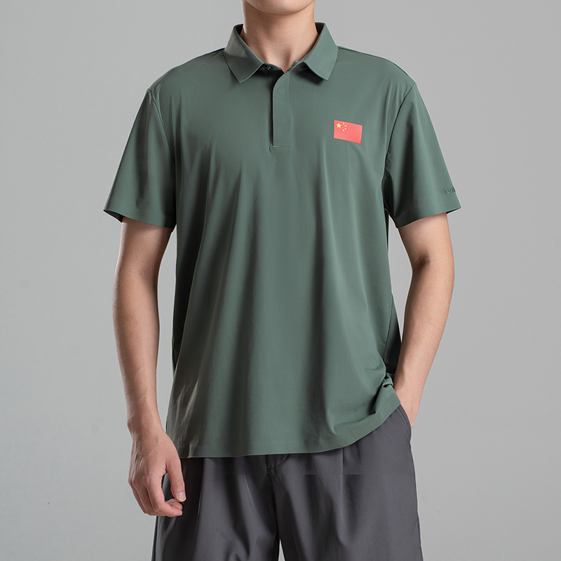 LANBU蓝步POLO衫男装2025新款跑步训练运动服翻领T恤透气短袖上衣