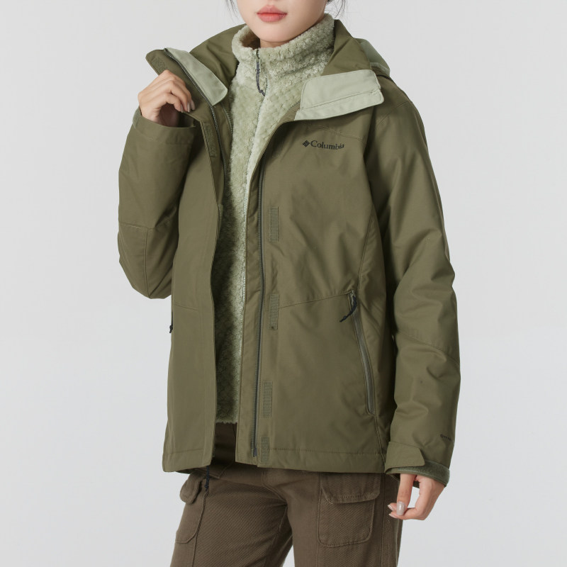哥伦比亚三合一冲锋衣女装春季新款户外防风外套保暖运动服夹克