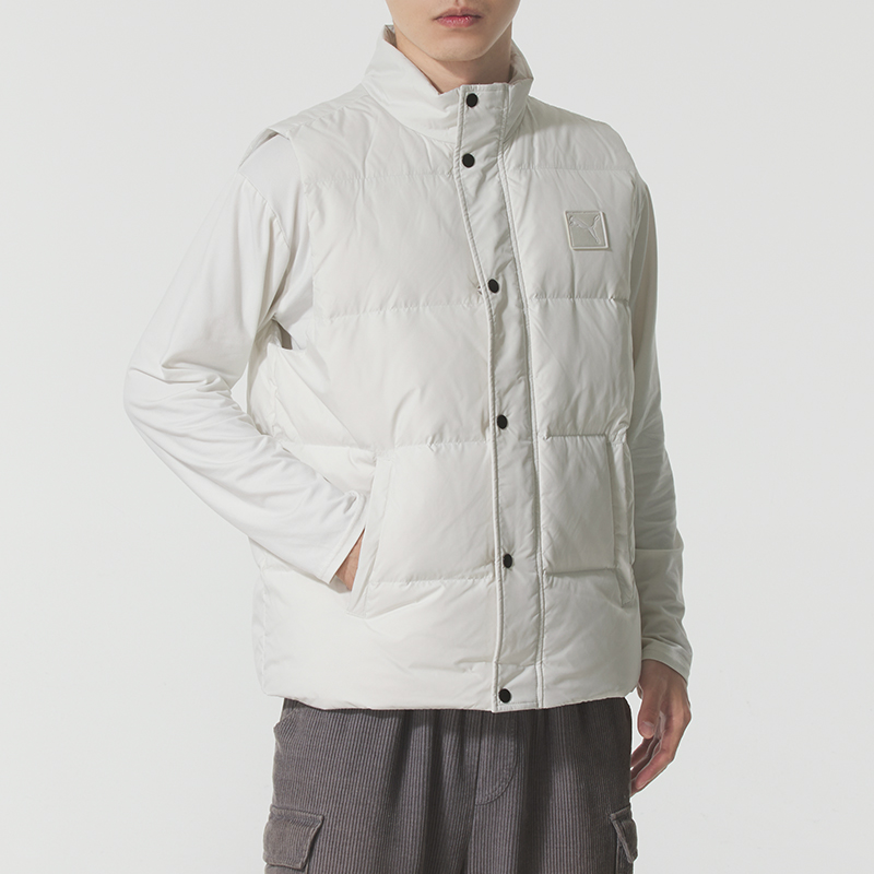 PUMA彪马羽绒马甲男装2025新款立领棉羽背心运动服防风上衣635755