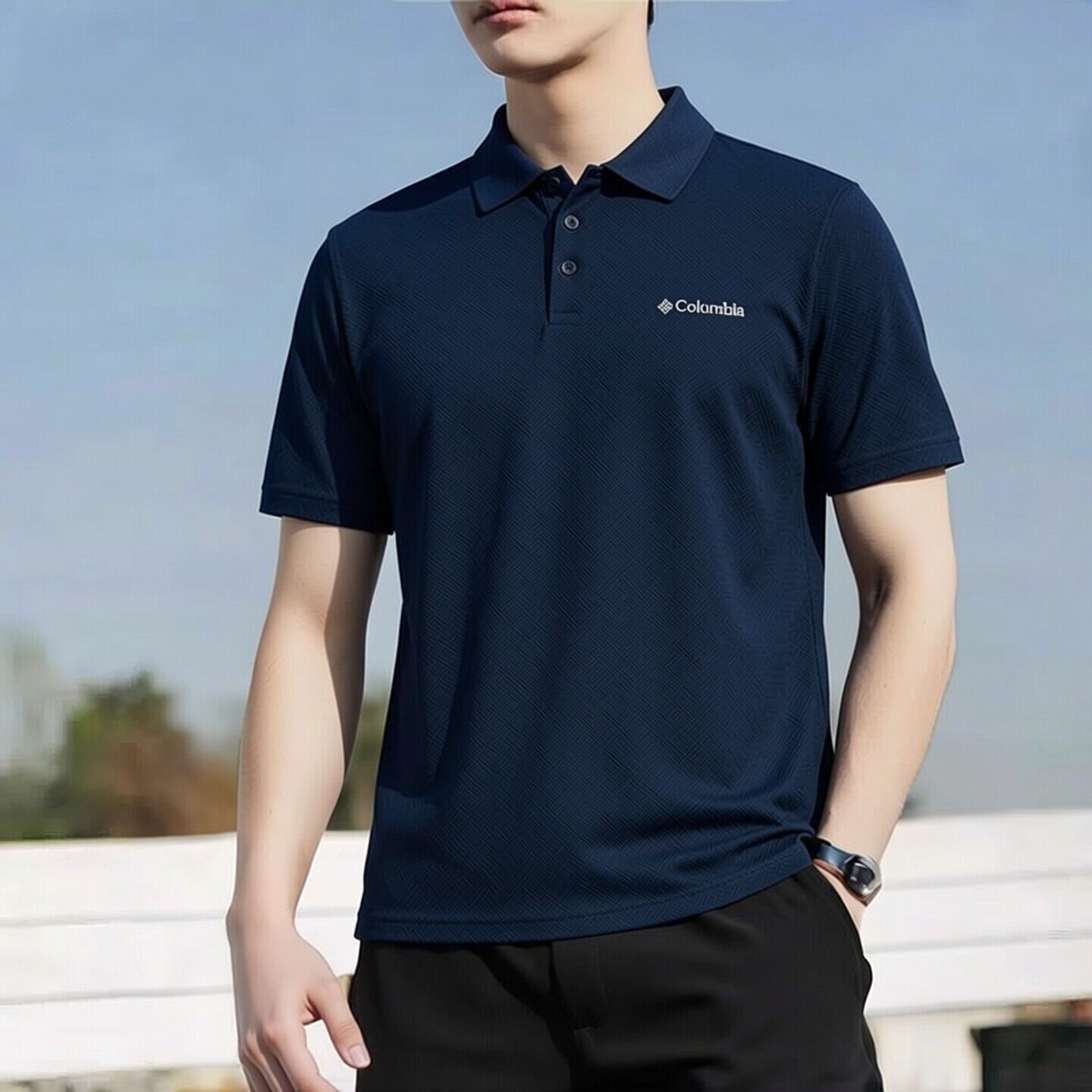 哥伦比亚翻领短袖男装吸湿透气polo衫快干跑步运动服休闲T恤半袖