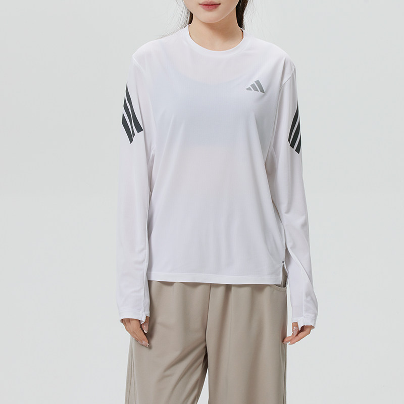 ~阿迪达斯女装上衣运动长袖T恤圆领休闲透气跑步健身训练打底衫,运动服/休闲服装,运动T恤,淘宝优惠券,粉丝福利购,淘宝优惠卷