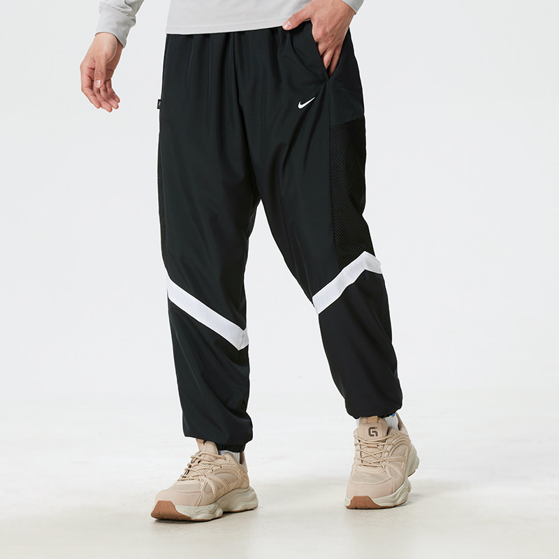 NIKE耐克宽松篮球长裤男裤薄绒休闲裤跑步裤子运动裤束脚裤HV3
