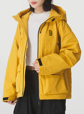 MLB工装连帽夹克男装女装2025冬季新款休闲外套开衫3AWJB0554