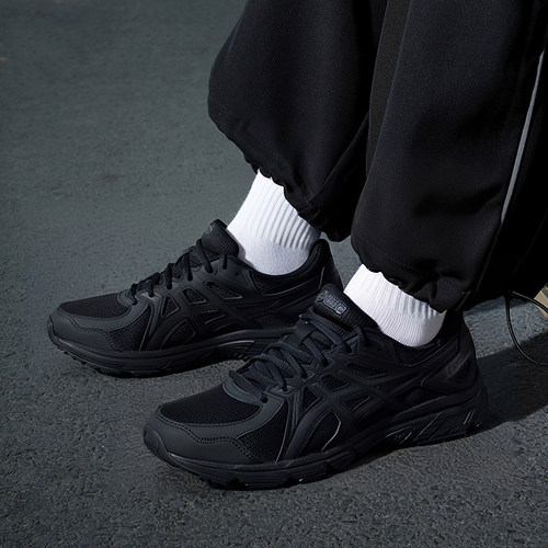 亚瑟士休闲鞋男鞋25新品JOG 100T黑武士运动跑步鞋1021A463-001