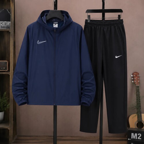 幸运叶子丨NIKE耐克休闲运动套装男装连帽外套夹克跑步长裤直筒裤