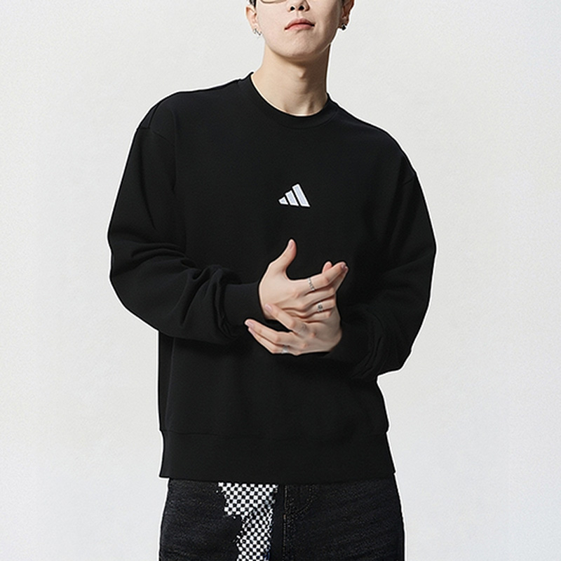 阿迪达斯卫衣男装秋季新款运动服加厚保暖长袖T恤打底圆领套头衫