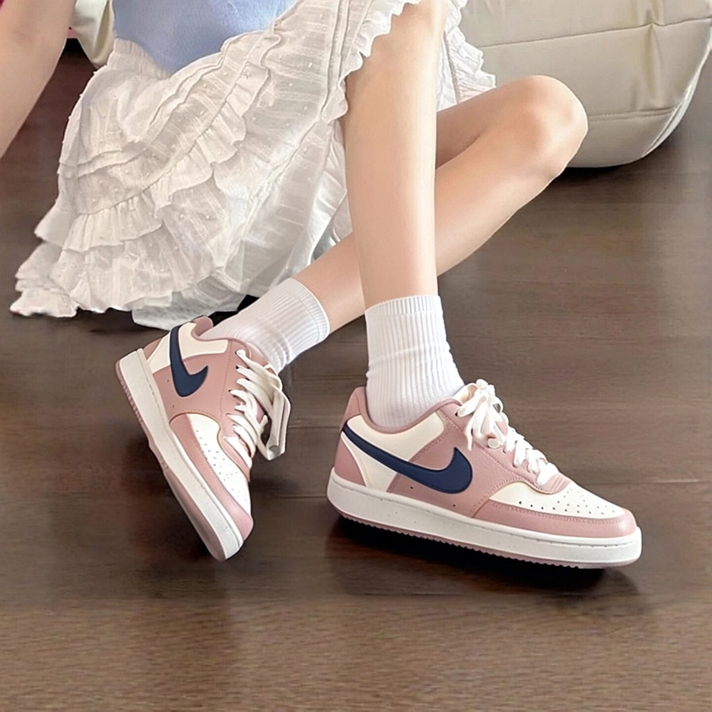 耐克女鞋官方旗舰正品低帮粉色板鞋COURT 2026春季新款潮流