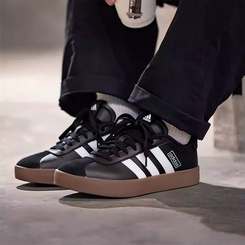 阿迪达斯官方男鞋冬季新款黑色低帮板鞋运动复古轻便休闲鞋ID6286