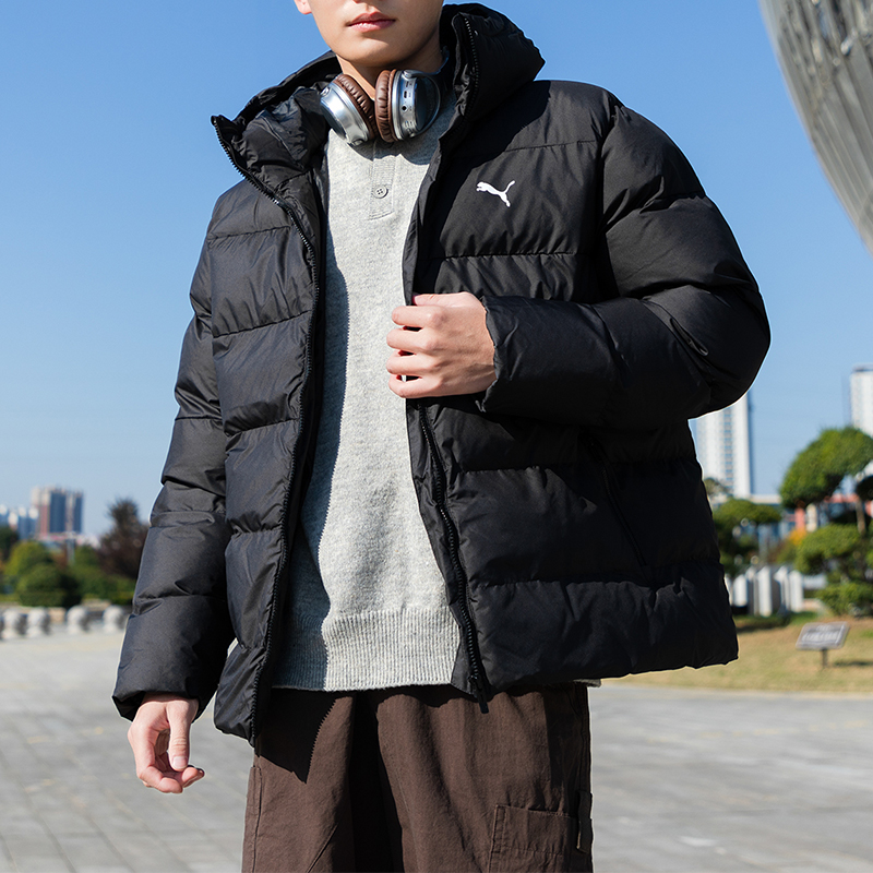 PUMA彪马连帽羽绒服男冬季新款保暖运动服宽松户外夹克外套684120