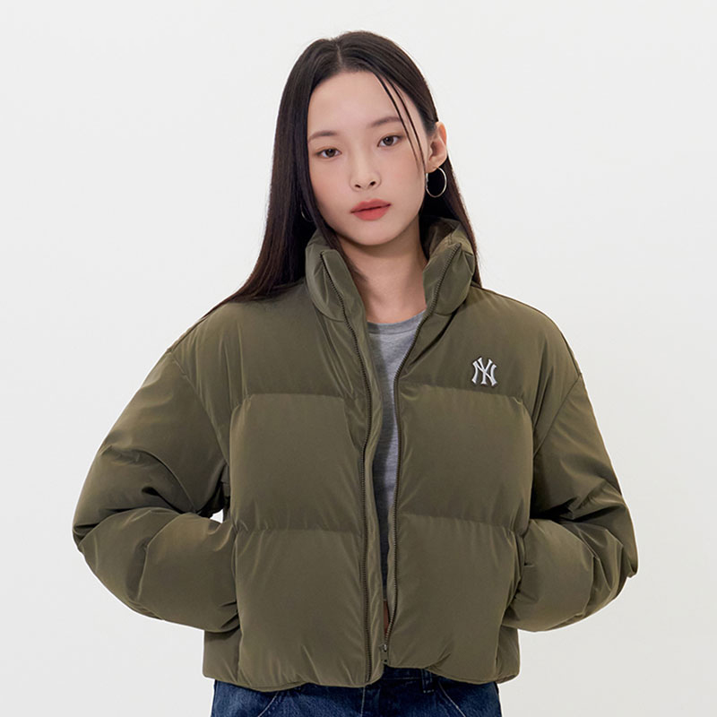 MLB官方 保暖羽绒服女2025新款立领夹克防风棉羽外套运动服上衣潮