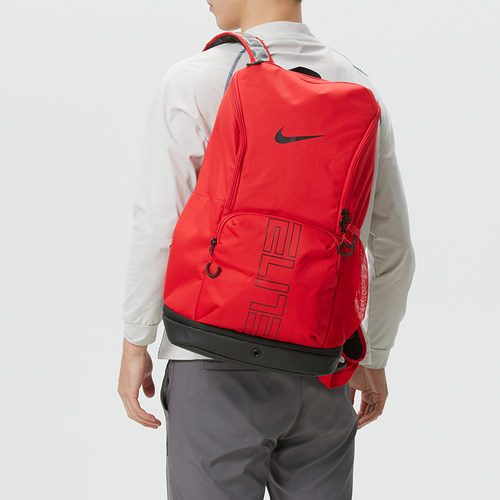 NIKE耐克红色背包男包女包冬季新款双肩包运动包旅行包书包HM9965