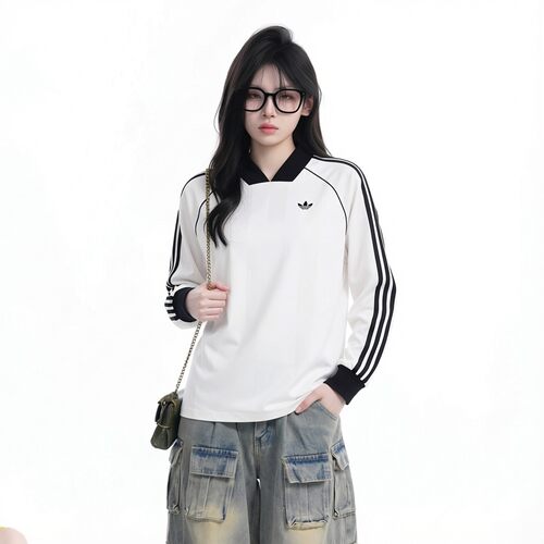 幸运叶子|阿迪达斯三叶草白色长袖T恤女装26年打底衫运动服KD2897