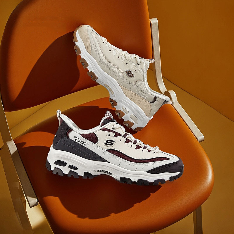 斯凯奇奶茶熊闪穿熊猫鞋女鞋冬季新款厚底老爹鞋休闲鞋缓震运动鞋