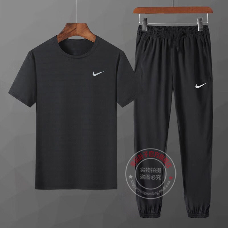 耐克正品男士运动套装夏季黑色短袖T恤休闲运动裤跑步长裤两件套,运动服/休闲服装,运动套装,淘宝优惠券,粉丝福利购,淘宝优惠卷