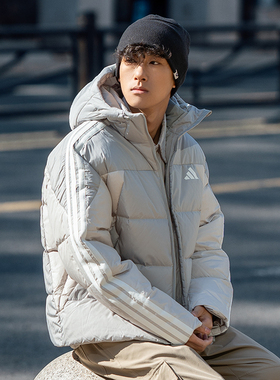 阿迪达斯保暖防风羽绒服男2025新款休闲棉羽夹克运动服外套KC2496