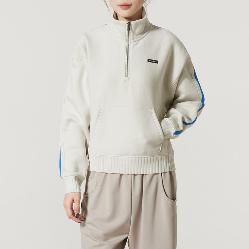 安德玛卫衣女装保暖半拉链运动服跑步健身训练潮流时尚休闲套头衫