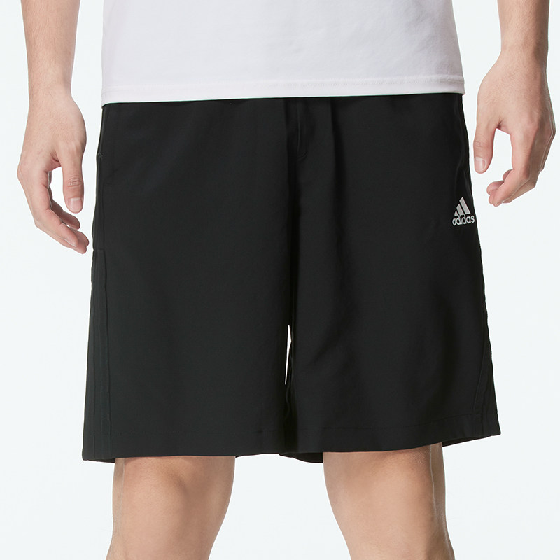~阿迪达斯男士短裤官方正品黑色梭织五分裤休闲裤25秋季新款运动