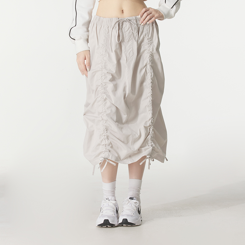 耐克女运动半身裙舒适宽松抽绳系带休闲长裙2025新款裙子HQ9188