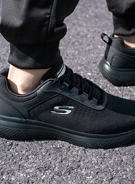 斯凯奇官方旗舰店男鞋2026春季新款跑步鞋GENO男士绑带休闲运动鞋