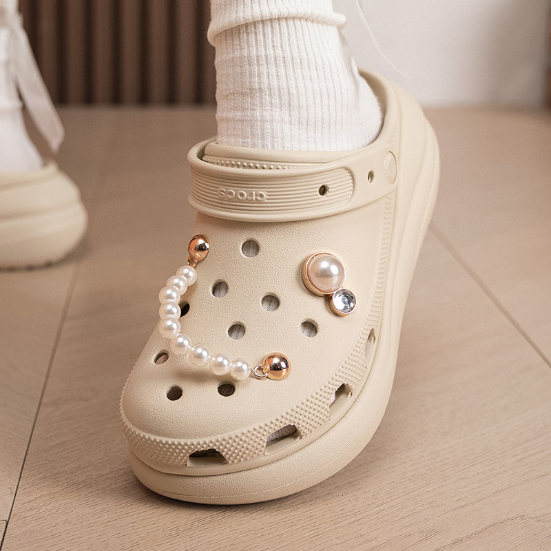 Crocs卡骆驰经典泡芙洞洞鞋男鞋女鞋厚底显高沙滩鞋轻便凉鞋拖鞋