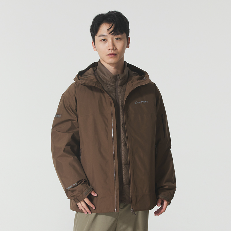 Discovery探索三合一防风外套男装2025新款户外保暖运动服夹克潮