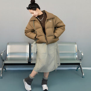 PUMA彪马轻薄羽绒服女装 棉羽夹克外套半身裙单肩包三件套 2025新款