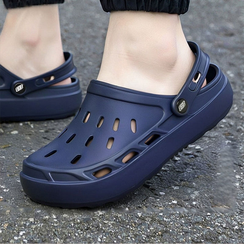 斯凯奇官方旗舰店男鞋2026夏季洞洞鞋透气运动拖鞋子轻便户外凉鞋