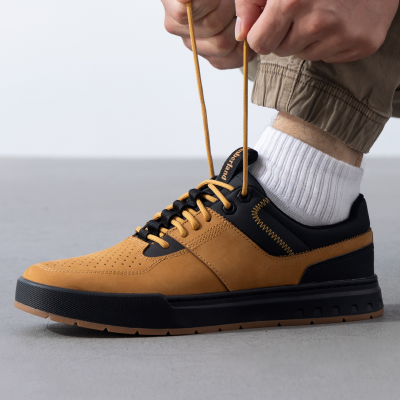 添柏岚官方低帮板鞋男鞋秋季新款户外撞色休闲鞋复古舒适商务鞋子