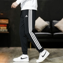 阿迪达斯跑步长裤男裤25秋冬新款运动训练裤休闲三条纹卫裤JI8809