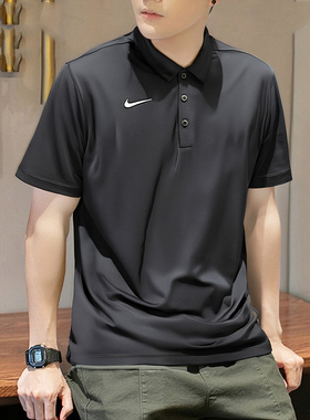 Nike耐克官方夏季新款短袖DRI-FIT男子速干翻领T恤深灰色运动POLO